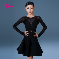 Robe de danse latine Venny pour filles, costume de performance avec strass pour compétition, spectacle de danse de salon