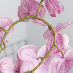 Orquídea Phalaenopsis Artificial de 9 Cabezas, Tallo Único, Alta Simulación, PU, Decoración de Boda, Estilo Nórdico, Arreglo Floral de Mesa - Product Image 3