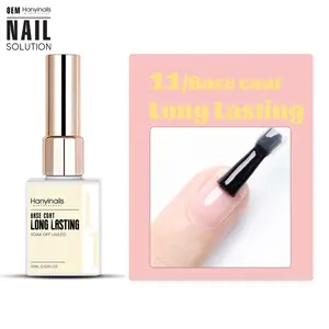 Hanyinails Private label Manicure Nail Art Salon UV Gel Peel Off Base Coat Long Wear Nowipe Top Base coat Kit