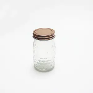 压花图案玻璃梅森罐夸脱宽口梅森罐，用于发酵食品储存，带密闭盖