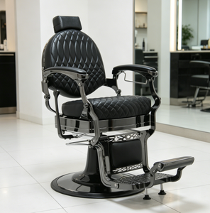 Fauteuil de coiffure moderne en cuir de haute qualité, inclinable et hydraulique, pour hommes, pour salon de beauté et barbier. - Product Image 1