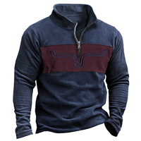 Nouveau polo zippé à col montant imprimé 3D pour homme, collection automne-hiver