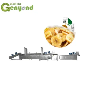 Automatic slicing cutting blanching frying packing banana chips plantain chips making machine production line