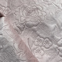 Offre Spéciale 3D motif de fleurs en relief ultrasonique de luxe bleu velours tissu pour coussin vêtements matelas