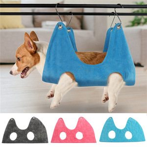 Dog Cat Hammock Gray Flannel Pet Nail Trimming Support For Small Medium Dogs Cats Grooming Care - Product Image 5