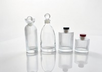 Bouteille diffuseur à roseaux en verre transparent côtelé vertical de qualité supérieure, vide, 100ml, 150ml, 200ml, 250ml, pour parfum, vente en gros