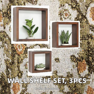 Set di 3 Mensole da Parete in Legno di Pino Massiccio con Vasi in Ceramica Bianca, Design Moderno Fatto a Mano <span class=keywords><strong>e</strong></span> Smontabile, Decorazione per <span class=keywords><strong>Cucina</strong></span> <span class=keywords><strong>e</strong></span> Soggiorno - Product Image 2