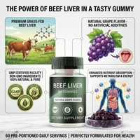 Permen Kunyah Hati Sapi Organik Ausreson Halal, Suplemen Hati dari Sapi yang Diberi Makan Rumput, Vitamin A & B12, Hati Sapi Kering Beku