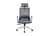 Silla de Oficina Ergonómica con Soporte Lumbar, Reposacabezas de Malla Transpirable, Silla de Escritorio para Computadora, para Reuniones de Personal y Capacitación