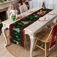 Chemin de table de Noël moderne, personnalisable et réutilisable en polyester/coton, imprimé numérique à carreaux Buffalo, écologique pour les fêtes