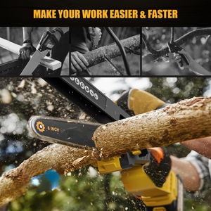 Máy cưa xích mini không dây F.EASYD Spot Stock 8 inch OEM, dùng cho gia đình, động cơ không chổi than, dùng cho làm vườn, có tùy chọn sạc. - Product Image 5