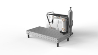 Robot collaboratif de soudage, bras robotique à six axes avec commande PLC et alimentation en fil motorisée, performances de soudage laser stables