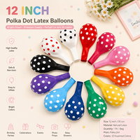 Ballons en latex de haute qualité de 12 pouces à pois noirs, rouges et blancs, pour mariage, fête, Noël, fournitures de décoration, vendus à l'unité