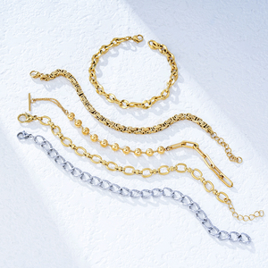 Bracelet Chaîne Byzantine en Gros Personnalisé en Acier Inoxydable 316L Plaqué Or PVD 18K, Bijou Bracelet Chaîne Tressée Style Roi - Product Image 1