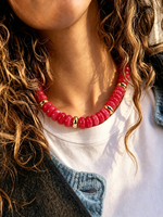 Collier ras du cou fait main en perles acryliques géométriques multicolores pour femme, bijoux de mode automne-hiver