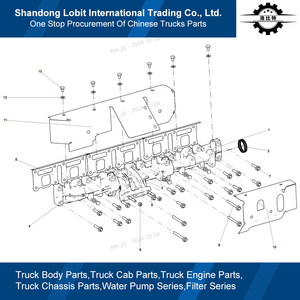 Colector de Escape de <span class=keywords><strong>Tres</strong></span> y Cuatro Cilindros para Camión Tractor Sinotruk HOWO T5G, Piezas de Repuesto Originales del Motor MC07, 081V08102-0209 - Product Image 4