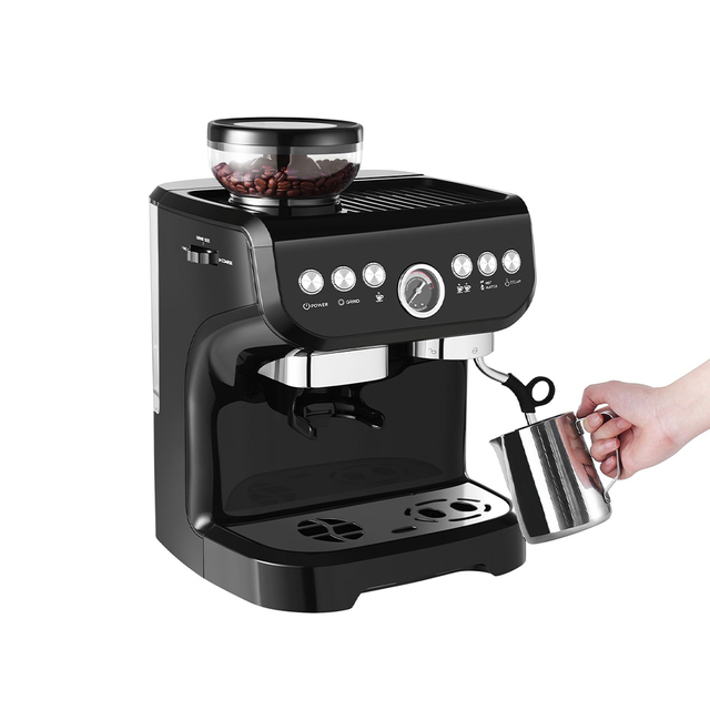 Home 15bar Arabic Turkey Italian Espresso Coffee Cappuccino Maker an Automatic Espresso Machine Brews Coffee With Grinder