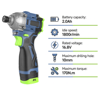 Perceuse-visseuse électrique mini rechargeable 16,8 V – Moteur sans balais, couple de 170 N.m, tournevis compact sans fil, alimentation lithium-ion