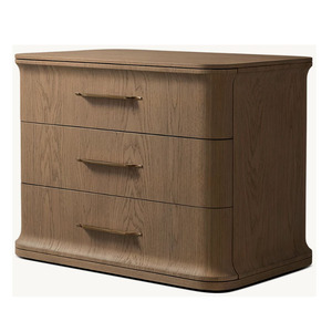 BARON RHMAKER Modern Luxury Closed Nightstand with 3 Drawers Wood Bedroom Furniture for Hotel & Living Room Use - Product Image 1