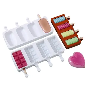 Silicone Ice Cream Mold Tools Cartoon Ice Cube Pop Ball Maker Tray Silicone Popsicle Ice Cream Mold For Kids