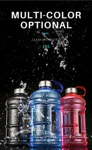 Halbe Gallone Wasser flasche mit Hülle BPA-frei 2,2 l Wasser flasche Zeit markierung zum Trinken von auslaufs icherem Motivations wasserkrug