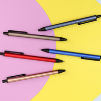 Stylo bille métallique de haute qualité au toucher doux, encre noire, bleue, rouge, 0,5 mm, 0,7 mm, vente en gros de stylos gel métalliques