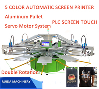 Servo complet multi-couleurs 5 couleurs 12 stations machine de sérigraphie automatique carrousel équipement de sérigraphie vente au détail