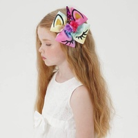 Noeuds de cheveux licorne Finestyle pour filles avec pinces crocodiles, accessoires pour cheveux pour enfants