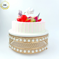 Support à gâteau de style africain, support à gâteau de mariage en métal doré, miroir, décoration de table de mariage
