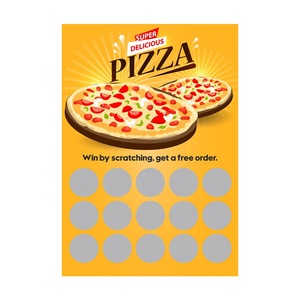 Tarjetas Rasca y Gana de Comida Rápida, Múltiples Áreas para Rascar, Diseño Personalizado, Altas Chancas de Ganar, Impresión Digital HD, Papel con Núcleo Negro - Product Image 3