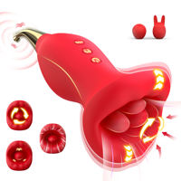Oralsex-Simulator Zungen-Leck-Klitoris-Saug-Vibrator G-Punkt-Massagegerät Doppelstimulation Vibration Silikon Erwachsenen-Spielzeug