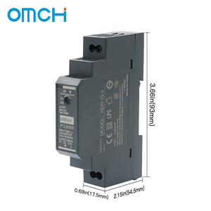 OMCH HDR-15-5 DIN-Rail Switching Power Supply Industrial Single Output 5V 15W 2.4A AC/DC Ultra-Thin Stepped <strong>SMPS</strong> 60Hz - Product Image 2