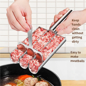 Moule à boulettes de viande en acier inoxydable 304, moule à boulettes de poisson et à pâte de crevettes pour la maison, remplissage de viande polyvalent pour la fabrication de boulettes de viande - Product Image 1