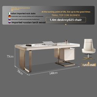 Bureau en pierre pour petits espaces, design nordique minimaliste moderne, haut de gamme, bureau à domicile, luxe léger, bureau d'étude, bureau d'écriture, montage au sol, Jiangxi Qian