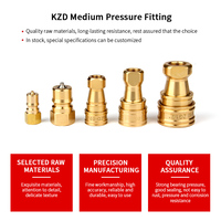 Connecteur hydraulique pneumatique de qualité supérieure, série KZD, en laiton, à raccord rapide, norme ISO7241-B, étanche, pour système d'eau, d'huile et de gaz