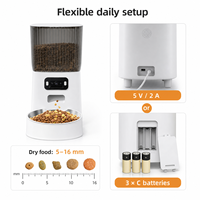 Comedero Automático Inteligente para Mascotas con WiFi y App, Dispensador de Comida para Gatos Moderno, de Gran Capacidad (7L/4L), de Plástico, con Temporizador, Duradero
