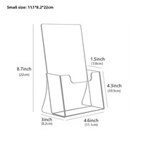 Présentoir de bureau en acrylique transparent pour brochures, épaisseur de panneau 3 mm, styles petit/grand/A5 moyen, rangement de documents
