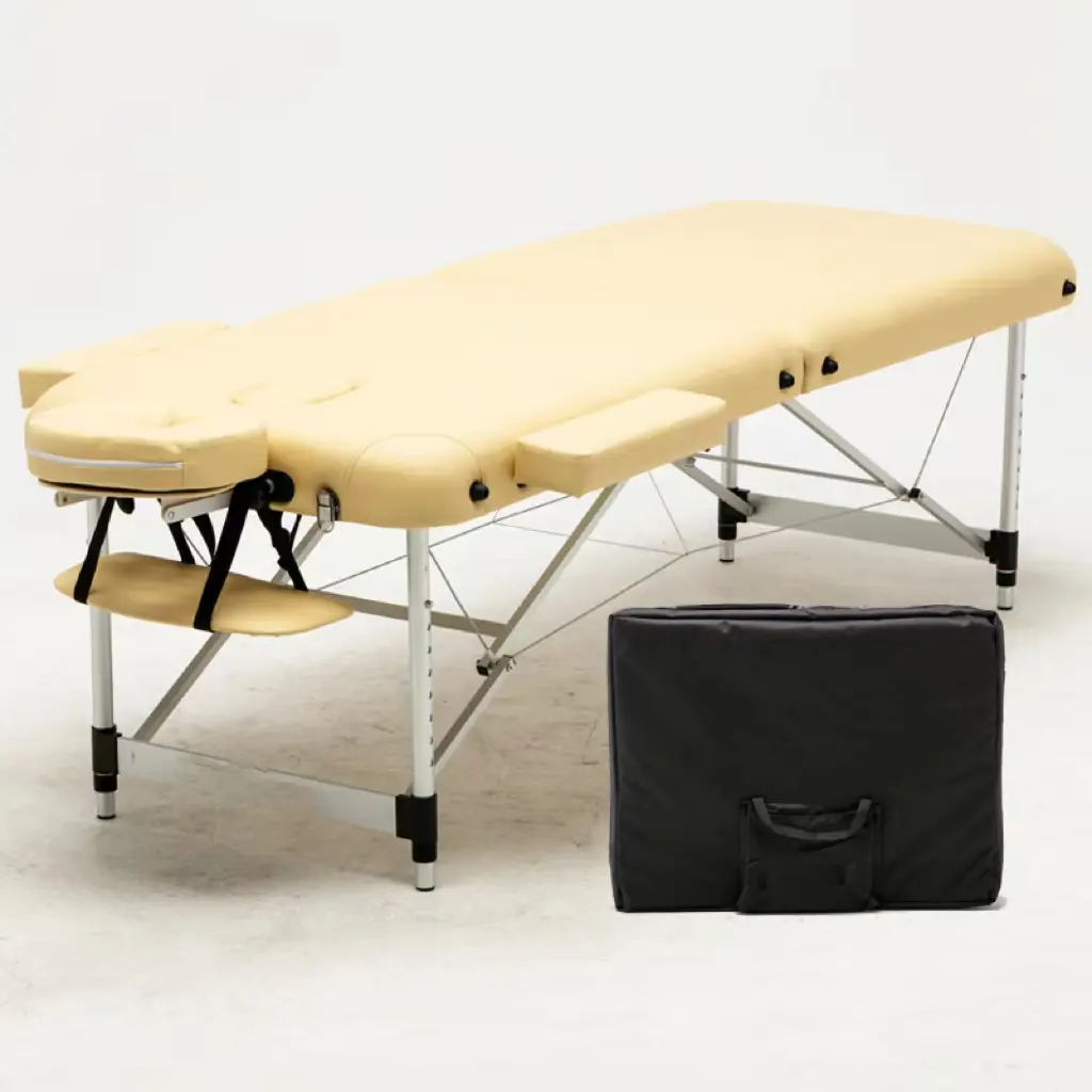 camilla de Masaje Lit de Massage Beauty Salon Bed Portable 2 Section V3 Folding Pink Spa Massage Bed