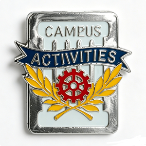 Badge croix personnalisé en émail dur, emblème métallique plaqué argent pour souvenir d'événement universitaire, de club ou scolaire - Product Image 6