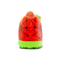 Chaussures de football pour enfants à scratchs en velcro, crampons en caoutchouc TF, tige synthétique alvéolée, protection des orteils, vente en gros, usine OEM