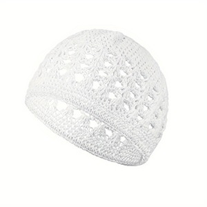SOLPOP Bonnet Kufi pour Femme, Bonnet de Prière Islamique en Crochet, Bonnet Afro, Snood, Couvre-nuit, Turban, Bonnets de <span class=keywords><strong>Perruque</strong></span> Faits Main pour Homme Musulman - Product Image 5