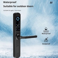 Cerradura Inteligente para Puerta de Acero Inoxidable 304, Impermeable IP66, con Manija Delgada Larga y Corta, Huella Dactilar y Código, para Puertas UPVC de Patio