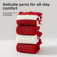 Chaussettes de yoga tricotées à 5 doigts en coton (90 %) rouges, rayées, mi-mollet, antidérapantes, pour l'automne, fitness intérieur, Pilates, sport pour femmes
