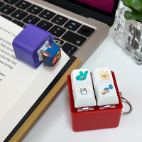Porte-clés personnalisable en forme de touche de clavier avec son enregistrable, jouet anti-stress et gadget de bureau pour soulager le stress