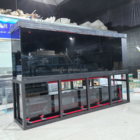 Aquarium en verre de 280 cm avec meuble peint, système de filtration intégré, réservoir personnalisé de luxe pour salon