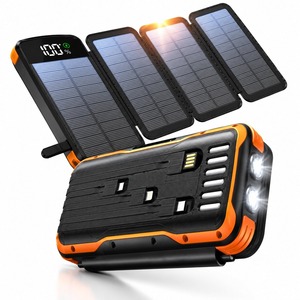 Chargeur solaire Power Bank 48000mAh Chargeur portable sans fil Intégré 4 câbles et 4 panneaux solaires - Product Image 1