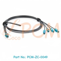 GMSL2 Câble Fakra 1 à 4 femelle à mâle Quad HFM Mini FAKRA Z femelle à FAKRA mâle Câble d'extension coaxial RF pour caméra de voiture GPS