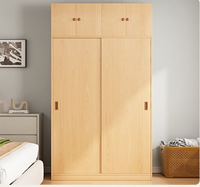 Armoire moderne en bois massif avec portes coulissantes, durable et facile à assembler, pour le rangement de la chambre, utilisation pour enfants