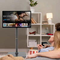 TV Pintar Proyeksi LED Interaktif 21,5/27 Inci dengan Monitor Sentuh Seluler, Layar LCD Panel HD, Dapat Diputar, dan Android 10