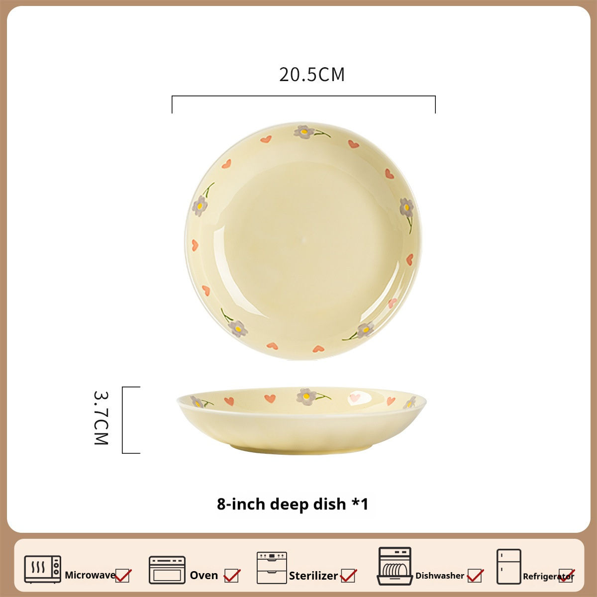 Light Yellow-8-inch deep dish